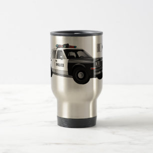 Caneca Térmica Ilustração de desenho animado de carro da polícia
