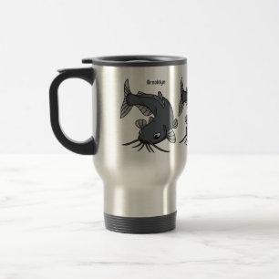 Caneca Térmica Ilustração de desenho animado de catfish