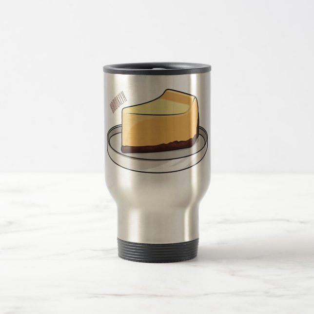 Caneca Térmica Ilustração de desenho animado de Cheesecake (Centro)