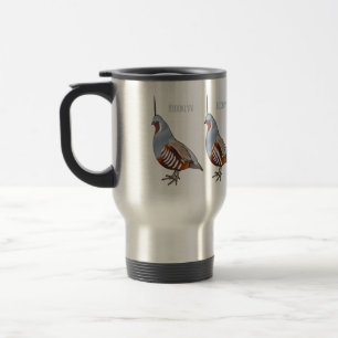 Caneca Térmica Ilustração de desenho animado de codorniz de monta