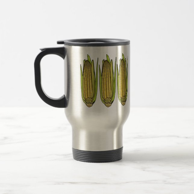 Caneca Térmica Ilustração de desenho animado de milho (Esquerda)