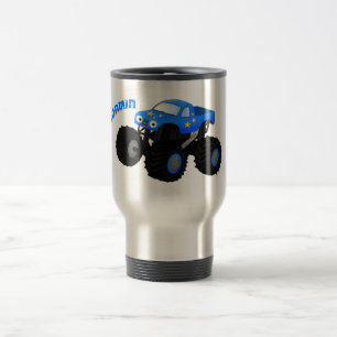 Caneca Térmica Ilustração de desenho animado de monstro azul boni