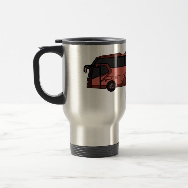 Caneca Térmica Ilustração de desenho animado de ônibus (Esquerda)