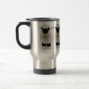 Caneca Térmica Ilustração de desenho animado de ovelha Valais Bla