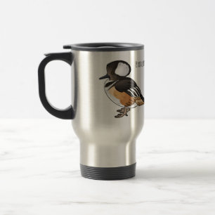 Caneca Térmica Ilustração de desenho animado de pássaro merganser