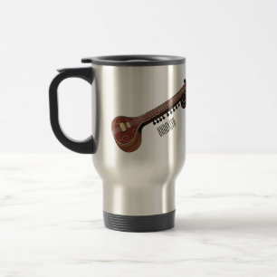 Caneca Térmica Ilustração de desenho animado de violão