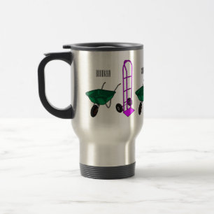 Caneca Térmica Ilustração de desenho animado do carrinho de rodas