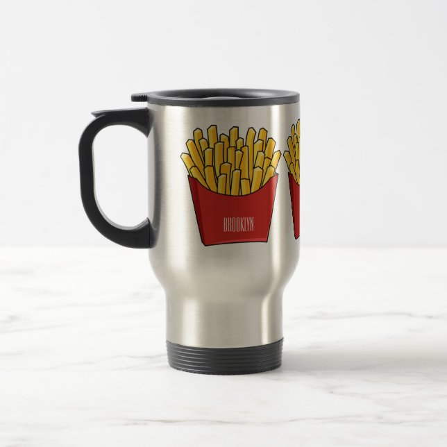 Caneca Térmica Ilustração de desenho animado francês (Esquerda)