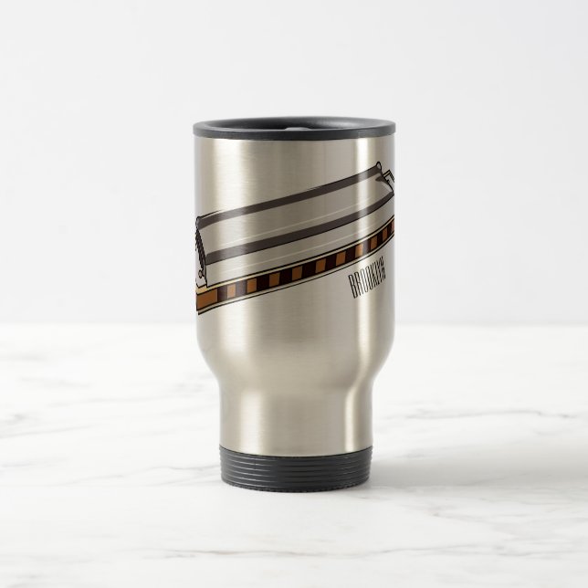 Caneca Térmica Ilustração de desenho da Harmonica (Centro)