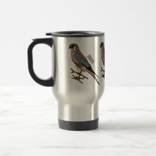 Caneca Térmica Ilustração de desenho de aves do estrel americano
