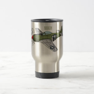 Caneca Térmica Ilustração de desenho de avião militar