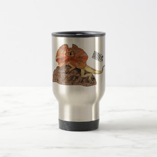 Caneca Térmica Ilustração de desenho de lagarto de pescoço frito