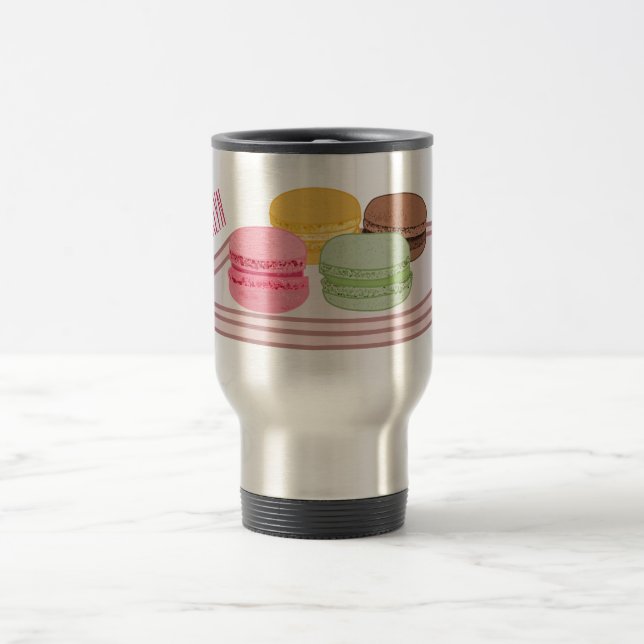Caneca Térmica Ilustração de desenho de Macaron (Centro)