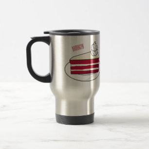 Caneca Térmica Ilustração de desenho do bolo de veludo vermelho