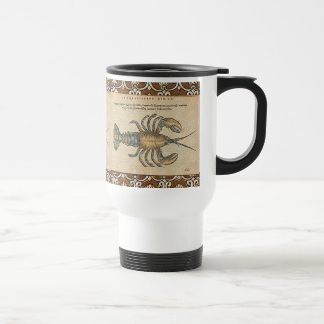 Caneca Térmica Ilustração de Lagosta Madeira Antica (Direita)