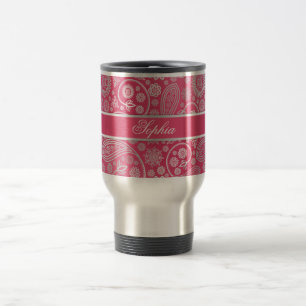 Caneca Térmica Ilustração floral na moda elegante do teste padr