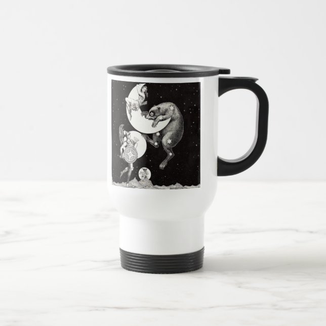 Caneca Térmica Ilustração Noturna do Deus do Universo da Lua Cele (Direita)