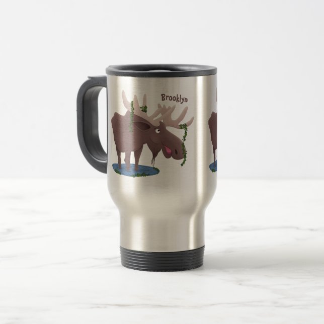 Caneca Térmica Imagem animada alegre e engraçada (Frente Esquerda)