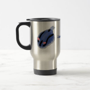 Caneca Térmica Imagem de desenho animado azul-nudibranch bonito