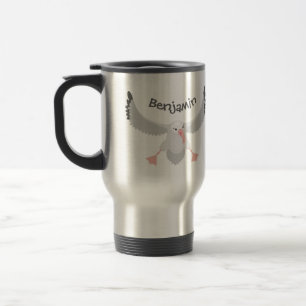 Caneca Térmica Imagem de desenho animado de aves voadoras de alba