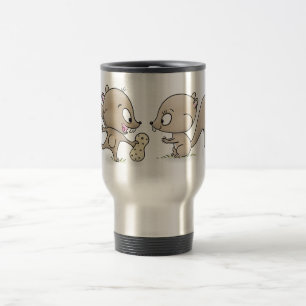 Caneca Térmica Imagem de desenho animado de esquilos engraçados