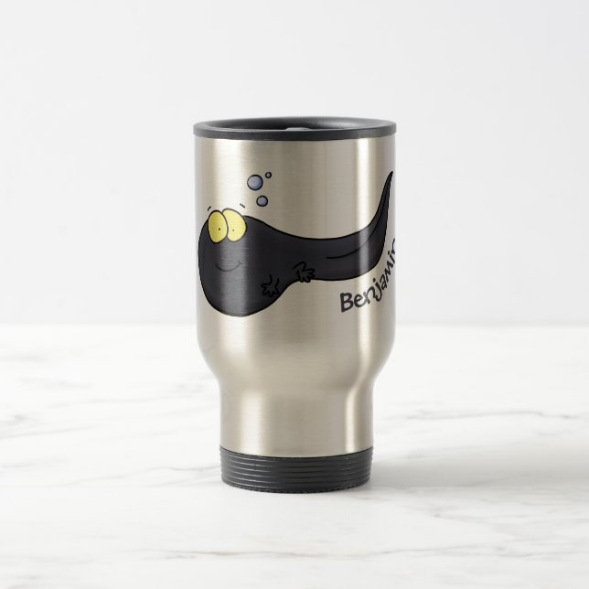 Caneca Térmica Imagem de desenho animado de girino divertido (Centro)