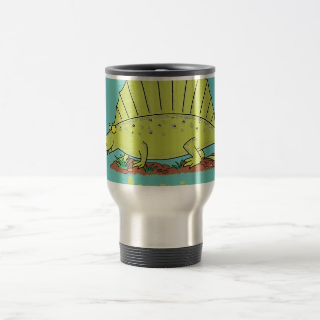 Caneca Térmica Imagem de desenho animado verde-claro (Centro)