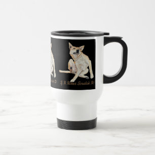 Caneca Térmica imagem divertida de um cão coçando com o slogan