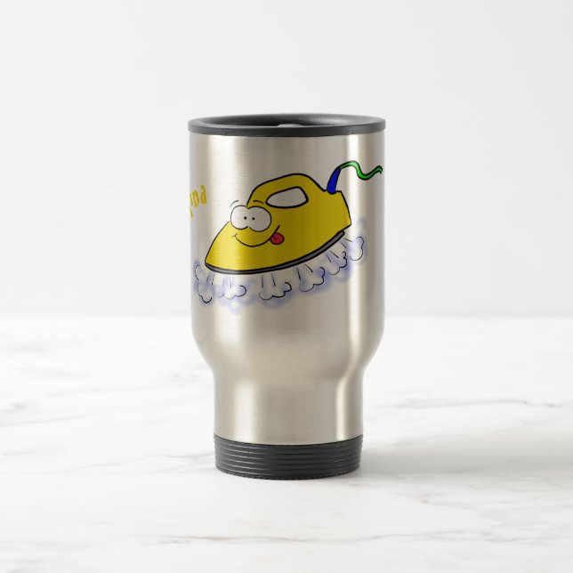 Caneca Térmica Imagem engraçada da lavanderia de ferro (Centro)