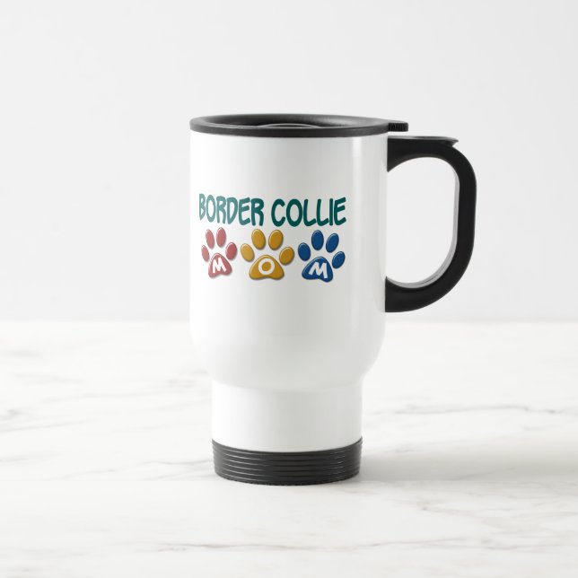 Caneca Térmica Impressão 1 da pata da MAMÃ de BORDER COLLIE (Direita)