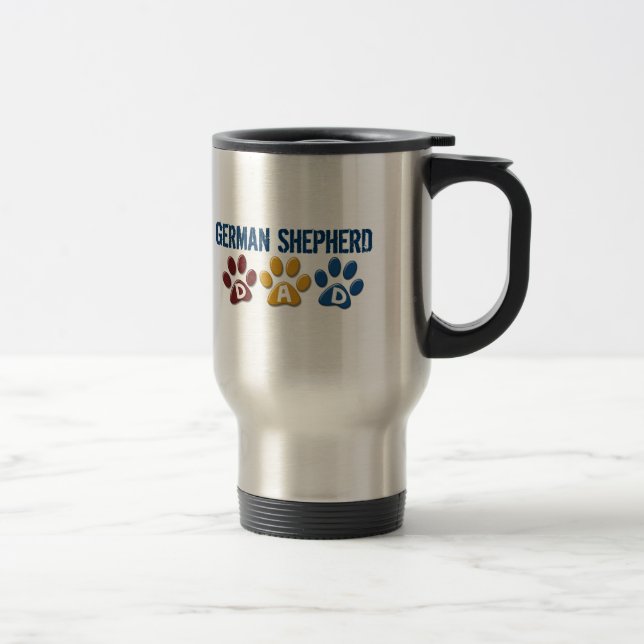 Caneca Térmica Impressão 1 da pata do pai do GERMAN SHEPHERD (Direita)