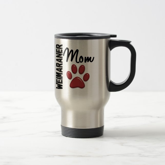 Caneca Térmica Impressão 2 da pata da mamã de Weimaraner (Direita)