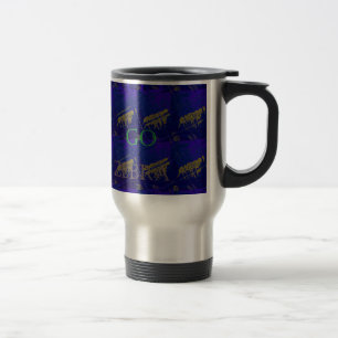 Caneca Térmica Impressão Abstrato "Vamos Ir Zebra" azul francês