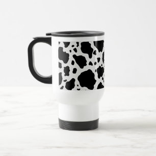 Caneca Térmica Impressão animal do teste padrão da vaca preto e