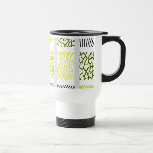 Caneca Térmica Impressão animal mista branca e amarela
