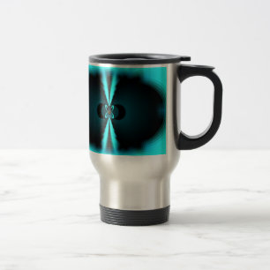 Caneca Térmica Impressão de Abstrato de ciano e preto