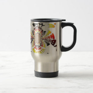 Caneca Térmica Impressão de Arte Caleidoscópio de Aniversário