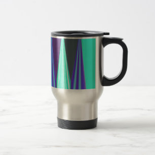 Caneca Térmica Impressão de Arte Chevron Azul Roxo Ciano Edgy