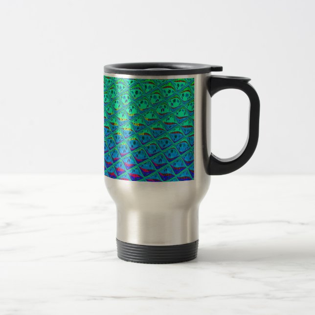 Caneca Térmica Impressão de Arte de Motif Azul Italiano (Direita)