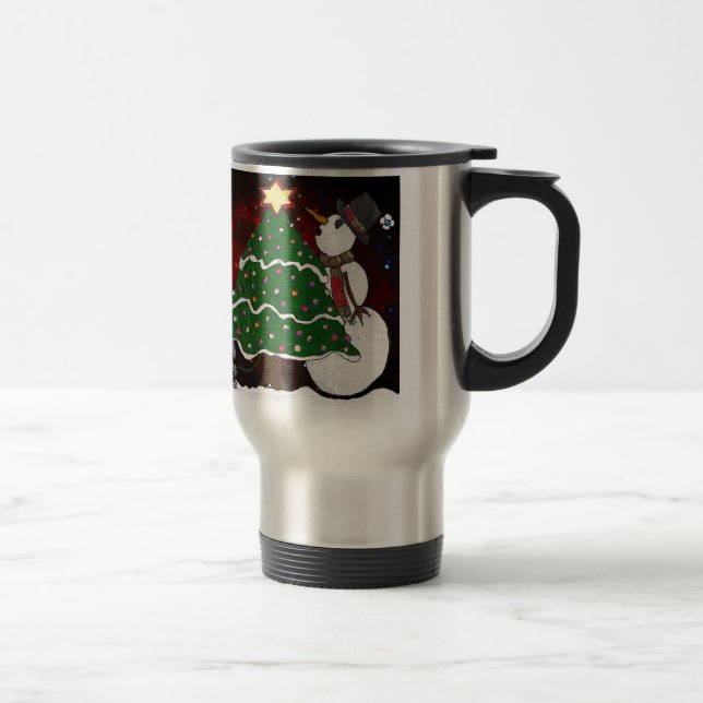 Caneca Térmica Impressão de Arte Surpresa de Árvore de Natal (Direita)