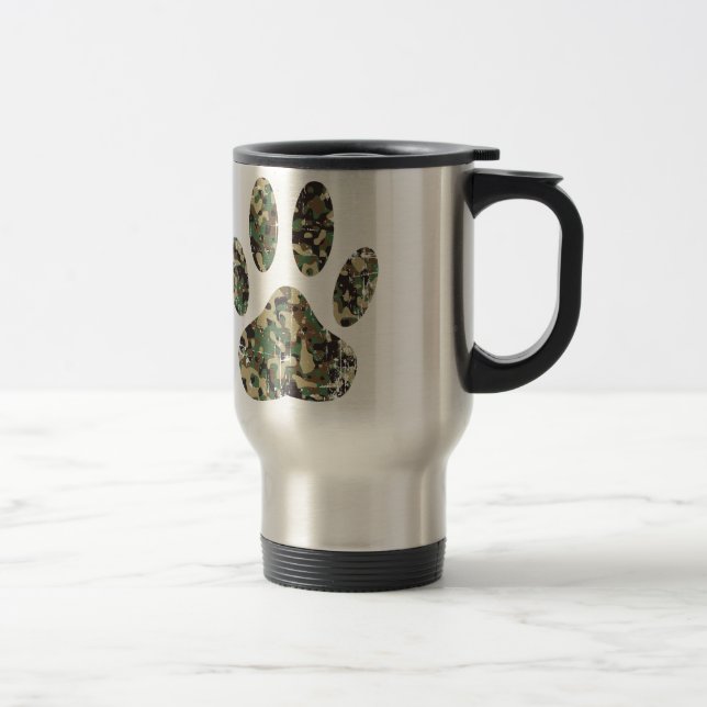 Caneca Térmica Impressão de Cachorro de Camo Distante (Direita)
