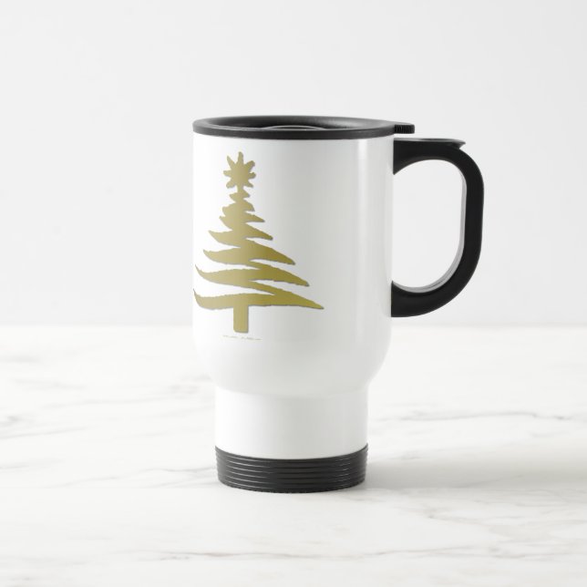 Caneca Térmica Impressão de Estêncil de Árvore de Natal Moderno D (Direita)