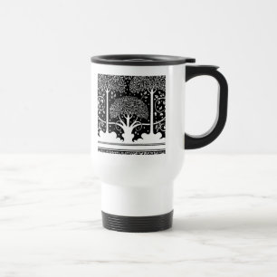 Caneca Térmica Impressão de padrão de árvore Art Nouveau de Aubre
