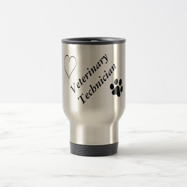 Caneca Térmica Impressão e coração Técnico-Pretos veterinários da (Centro)
