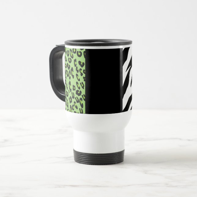 Caneca Térmica Impressão Leopardo, Impressão Zebra, Impressão Ani (Frente Esquerda)