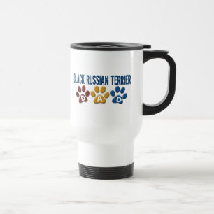 Caneca Térmica Impressão PRETO da pata do PAI de TERRIER do RUSS