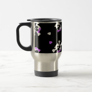 Caneca Térmica Impressão preto e roxo bonito do crânio e do