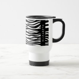 Caneca Térmica Impressão Zebra, Stripes, Preto E Branco, Seu Nome