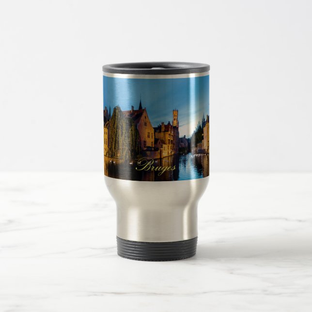 Caneca Térmica Impressionante! Bruges medievais - Foto Pro (Centro)