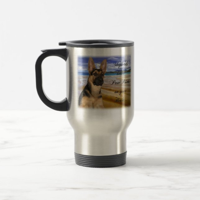 Caneca Térmica Impressões da pata do german shepherd (Esquerda)